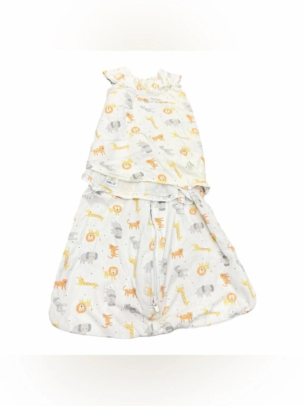 Halo 100% Cotton SleepSack Swaddle Animal Print. Jungle, White, Size 0-6 Months